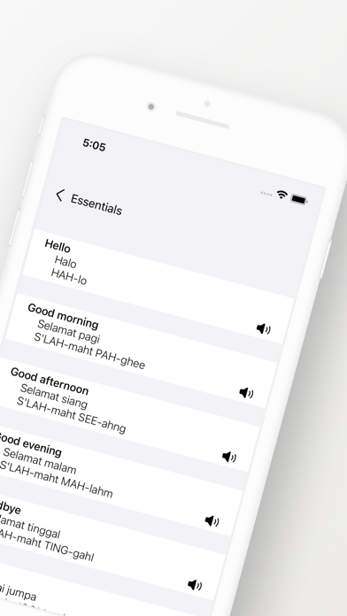 Indonesian Phrasebook (Travel) Screenshot