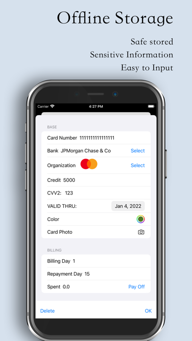 Credit Cards Manager Screenshot