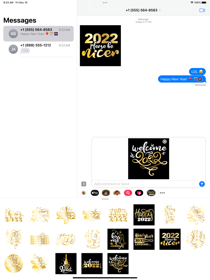 2022 Happy New Year Stickers 