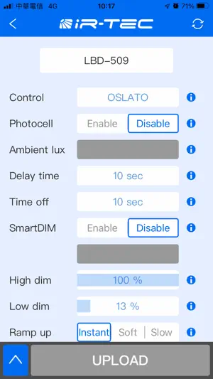 IR-TEC sensor config screenshot 3