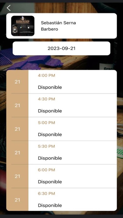 Barber shop app citas Screenshot