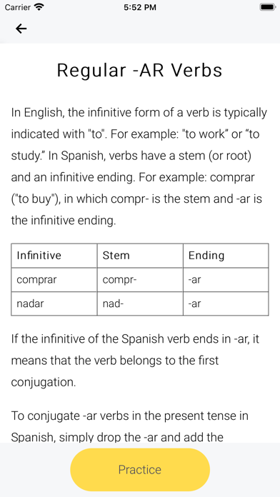 Lingvity - Spanish Conjugation Screenshot