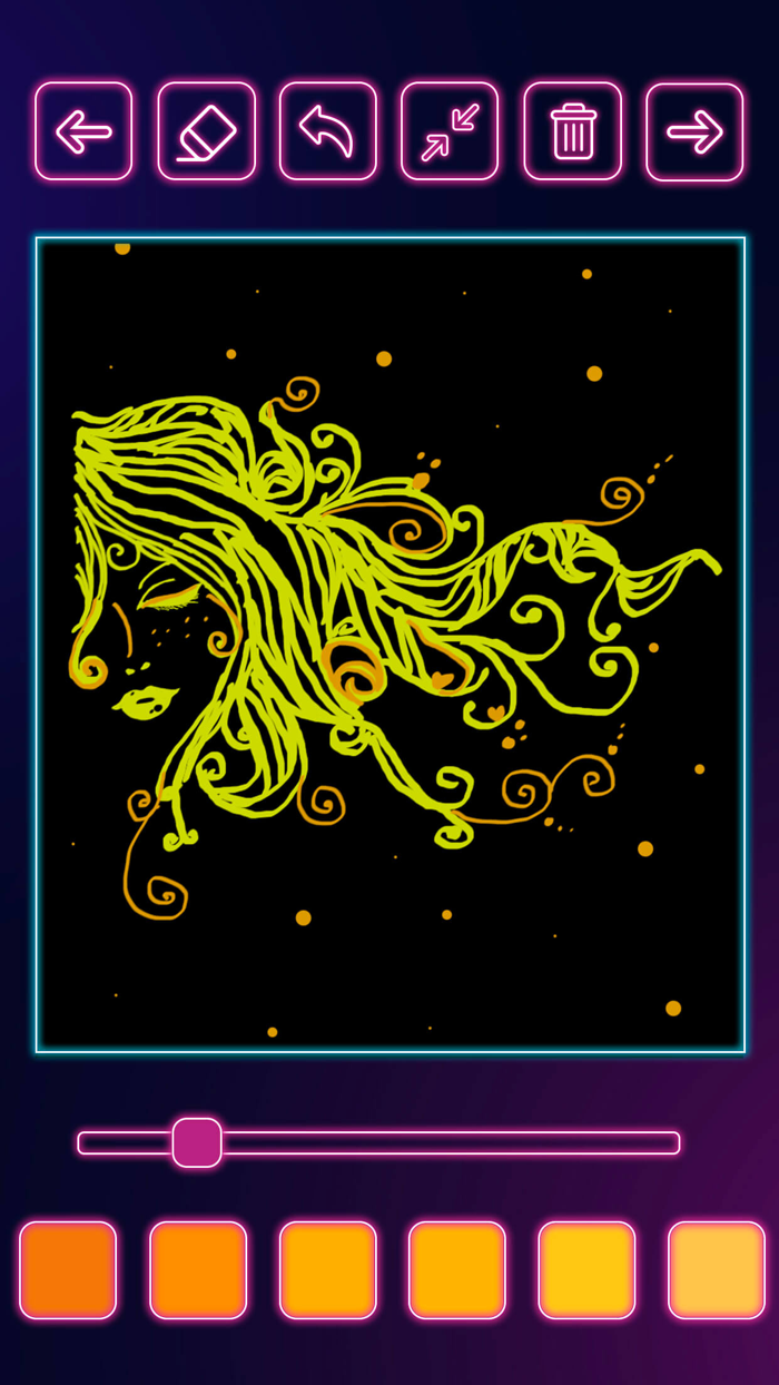 Draw with neon on screen