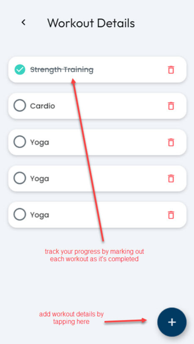 Workout Ideas & Goal Tracker Screenshot