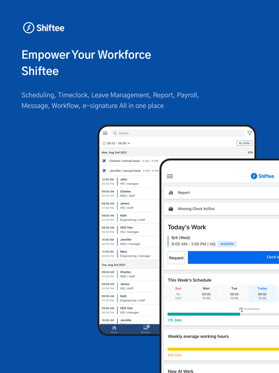 Screenshot #4 pour Shiftee - Schedule & Timeclock