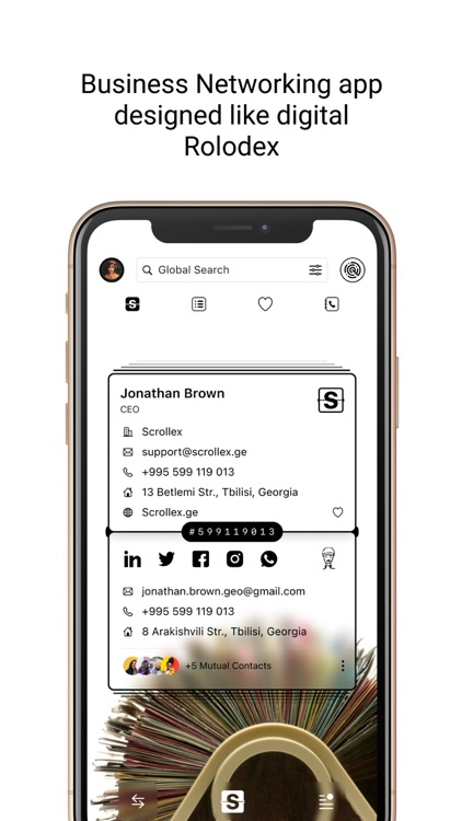 Scrollex:Network of Bizz Cards