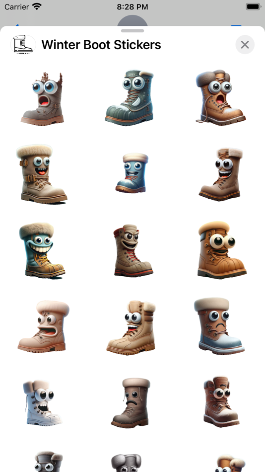 #1. Winter Boot Stickers (iOS) Podle: Paul Scott