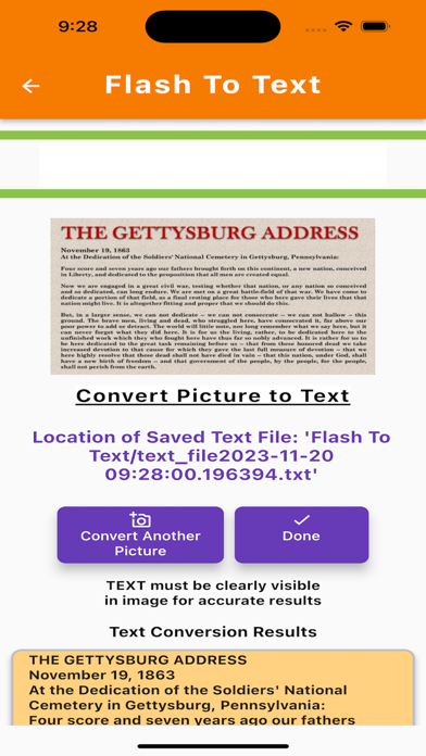 Flash To Text Screenshot