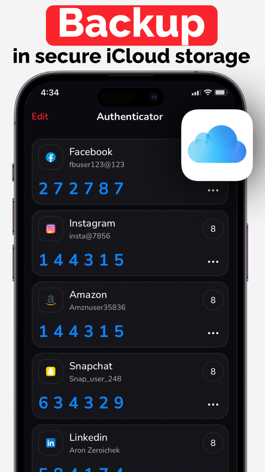 #4. Authenticator App - 2FA, TOTP (iOS) 게시자: Mohit Rudani