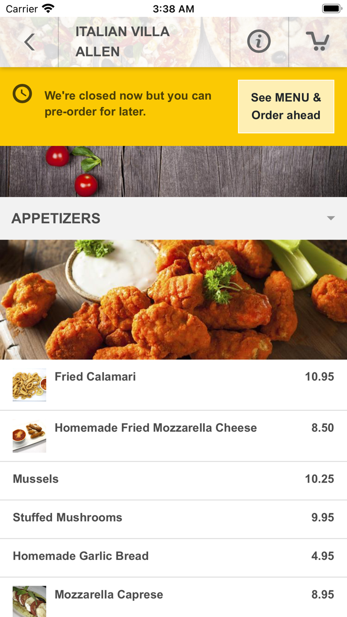 Italian Villa Allen Restaurant