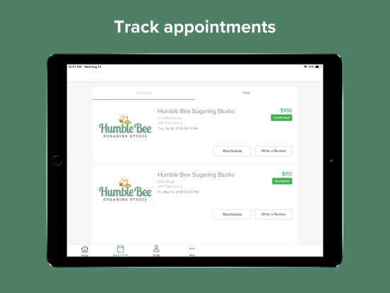 Humble Bee Sugaring Studio iPad screenshot 4 - Lifestyle app