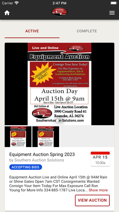 Southern Auction Solutions Screenshot