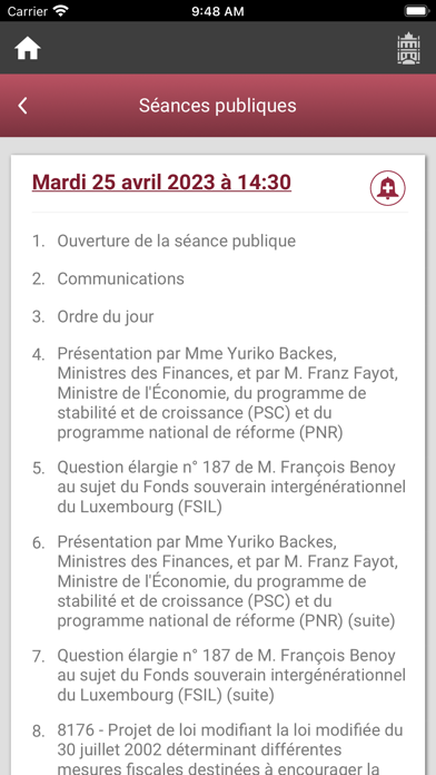 Chambre des Députés Luxembourg Screenshot