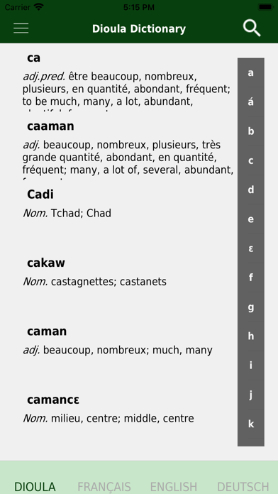 Dioula Dictionary Screenshot