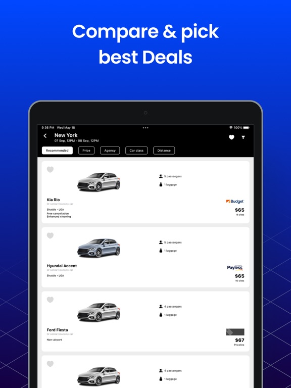 Hire a Car・Cheap Rental Cars iPad screenshot 3 - Travel app