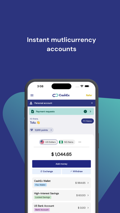CashEx - Digital Banking Screenshot