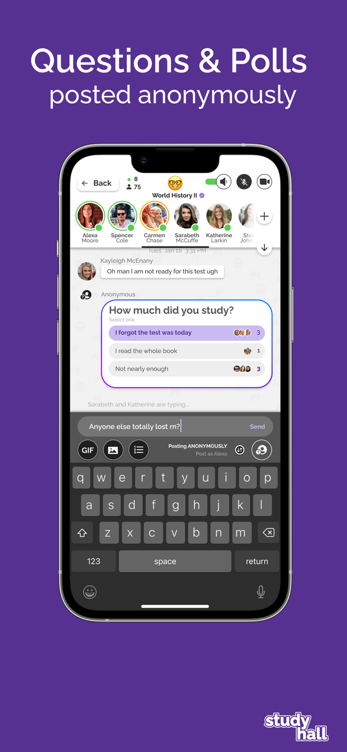 Study Hall class group chats