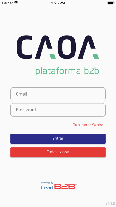 B2B CAOA Peças On-line Screenshot