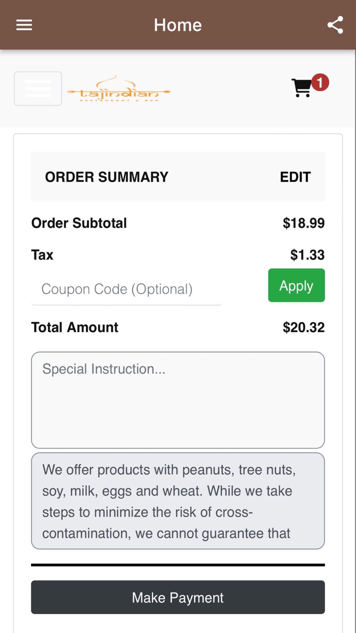 Taj Indian Restaurant and Bar