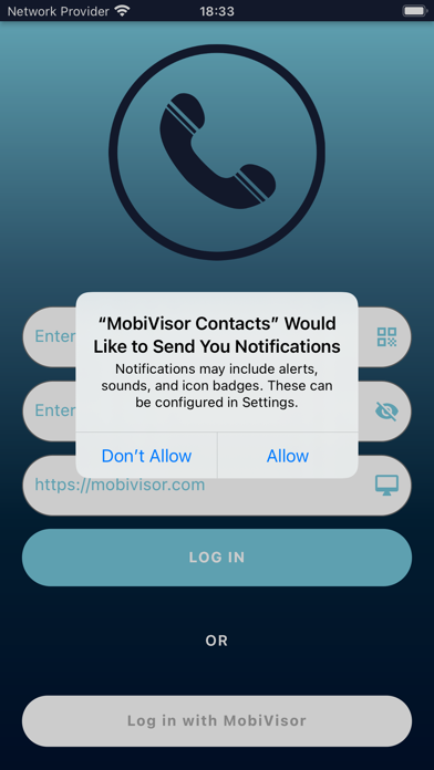 MobiVisor Contacts Screenshot