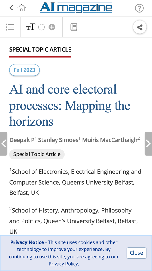 #3. AI Magazine (iOS) 来自: Association for the Advancement of Artificial Intelligence