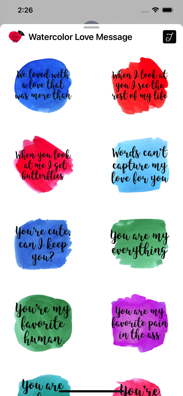 Watercolor Love Messages
