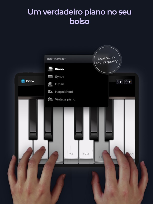 Jogos de piano vocal com peças musicais versão móvel andróide iOS