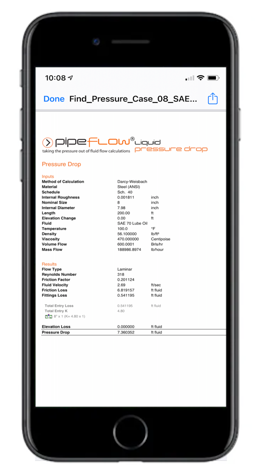 #9. Pipe Flow Liquid Pressure Drop (iOS) 由: Pipe Flow Software