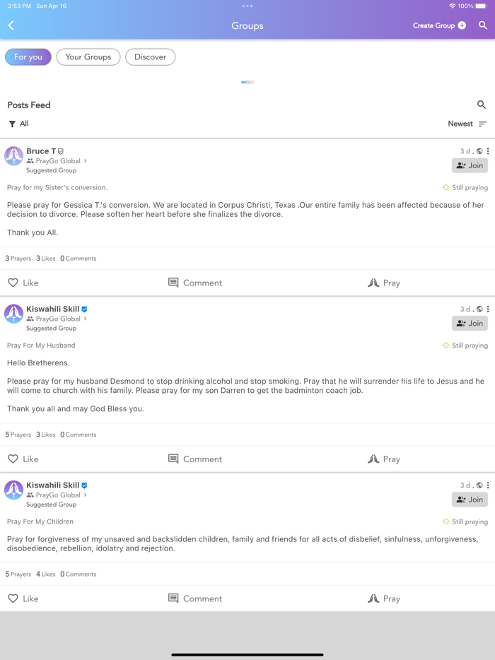 Pray Go -Christian Prayer App