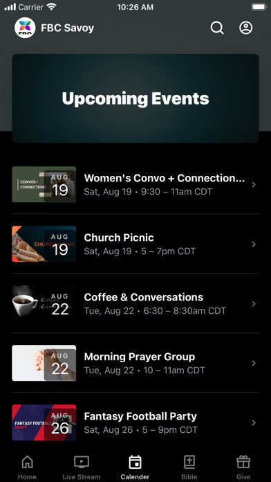 First Baptist Church Savoy Screenshot