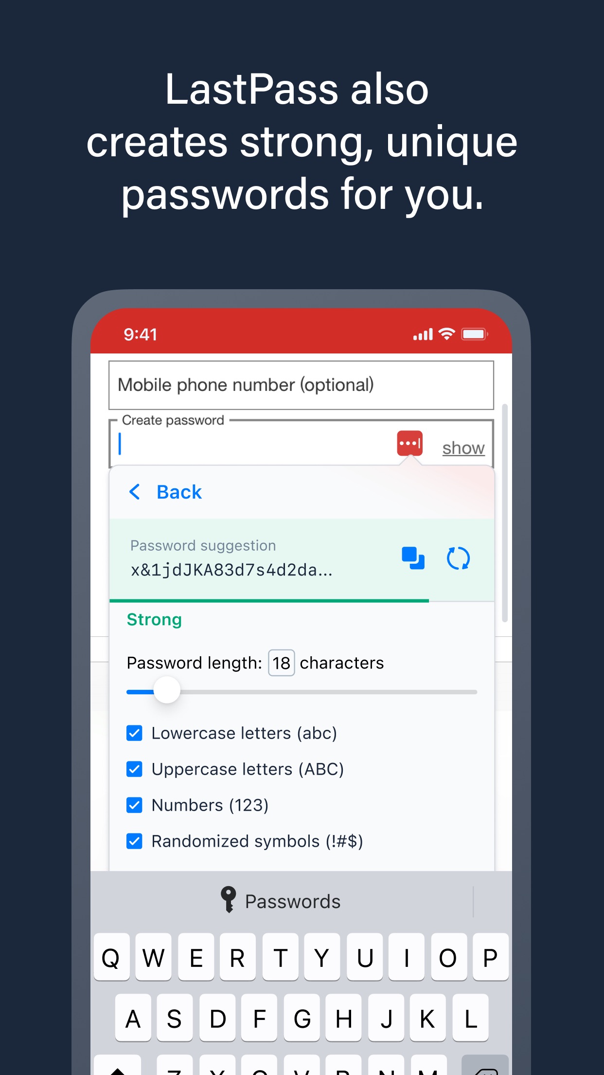 Screenshot do app LastPass Password Manager