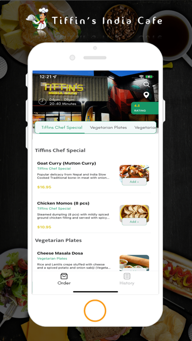 Tiffin's India Cafe Screenshot