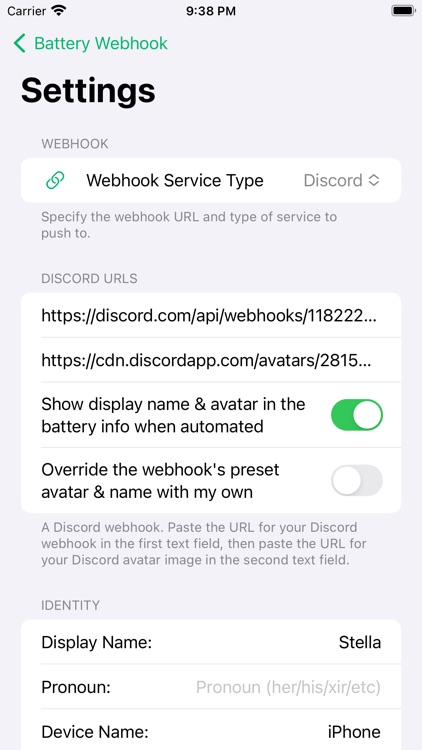 Battery Webhook