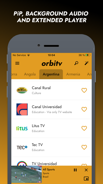 Orbitv USA & Worldwide TV Screenshot