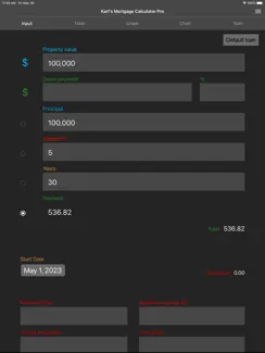 Karl's Mortgage Calculator Pro iPad image 1