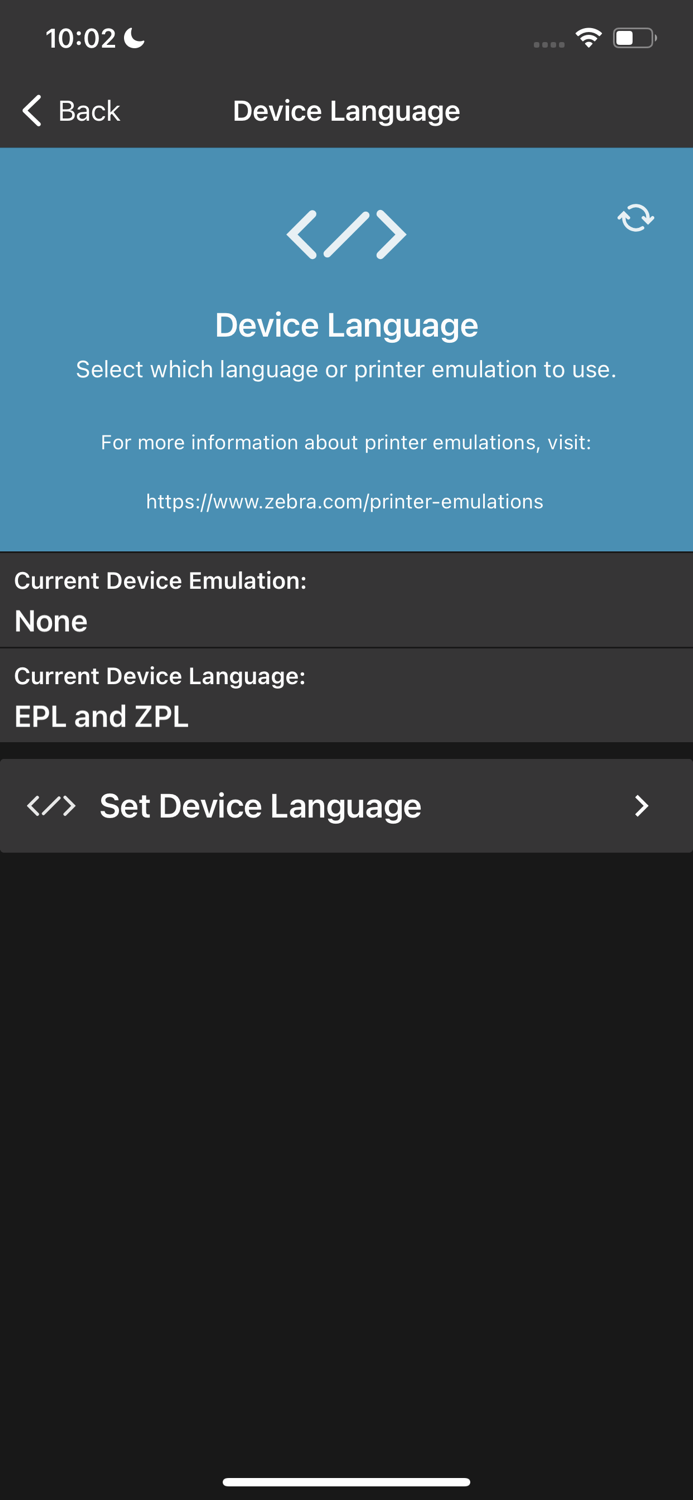 Zebra Printer Setup Utility