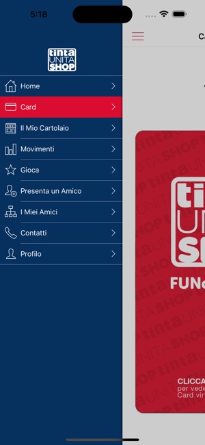 tintaUNITA SHOP FunClub Card e App