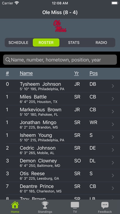 Mississippi Football Schedules