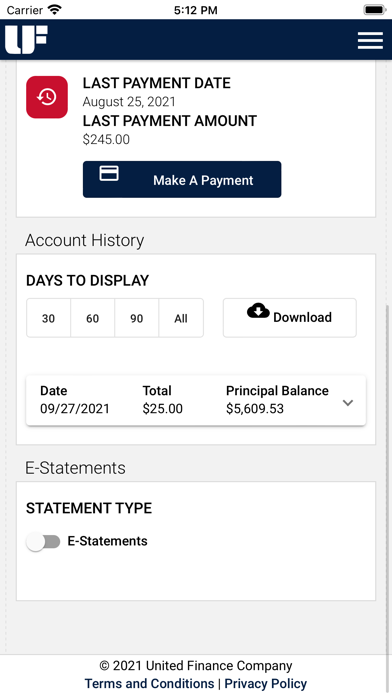 United Finance Screenshot