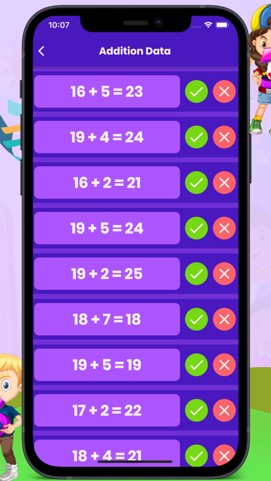 Kids True False Maths Screenshot