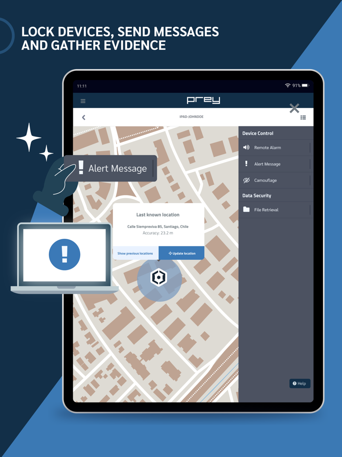 Prey Find My Phone and Security
