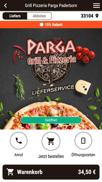 Grill Pizzeria Parga Paderborn Screenshot