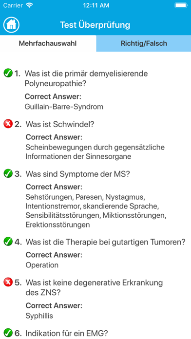 Neurologie Quiz Screenshot