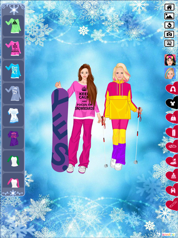 Winter time warm dress up game