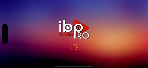 ibo Pro Player - The app initiates with a clear display of its "ibo Pro Player logo" and an animated "loading spinner", signaling the start of the user experience.