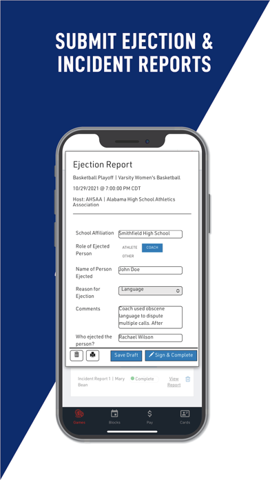Center for Officials Services Screenshot