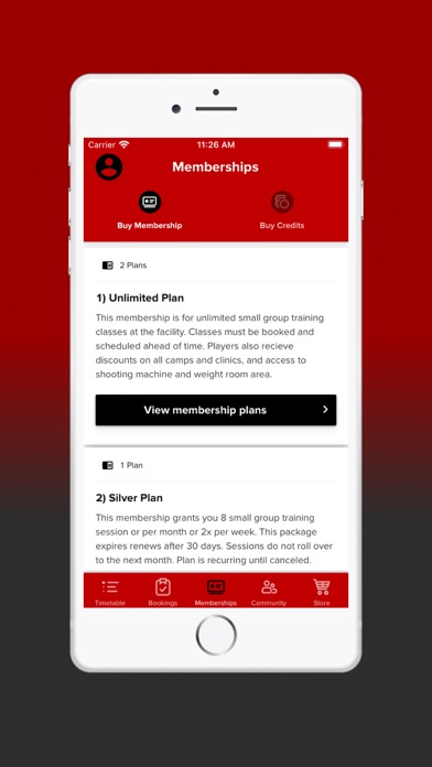 Evolution Sports Booking App Screenshot
