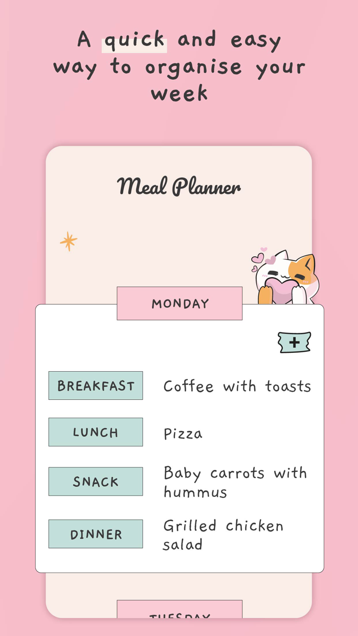 Meal plan template food diary