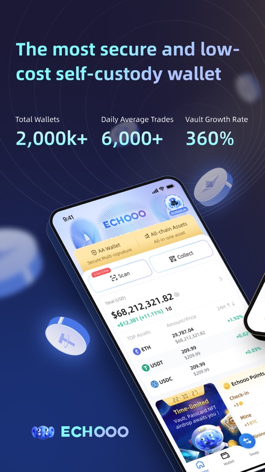 #1. Echooo : Crypto AA Wallet&DeFi (iOS) 由: Echooo Labs Pte Ltd