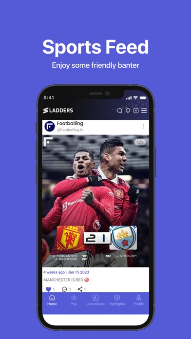 Sladders: A Sports Platform. Screenshot